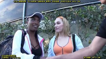 Tennis babes Kasey Miller and Daya Knight picked up and fucked