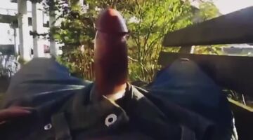 Sometimes all you need is a nice breeze on your rock hard cock to send the cum flying 💦