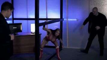 Big titty heroine gets defeated, raped, and put up for public use